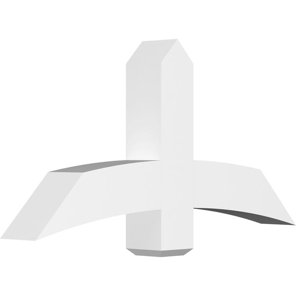 Ekena Millwork Bellingham Architectural Grade PVC Gable Bracket, 48"W x 24"H x 6"D x 6"F, 12/12 Pitch GBP048X24X0606BEL00 - main